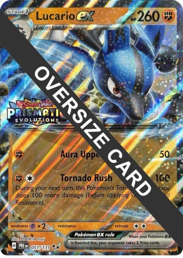 Lucario ex (Prismatic Evolutions Stamp) 051/131 Holofoil Jumbo Cards