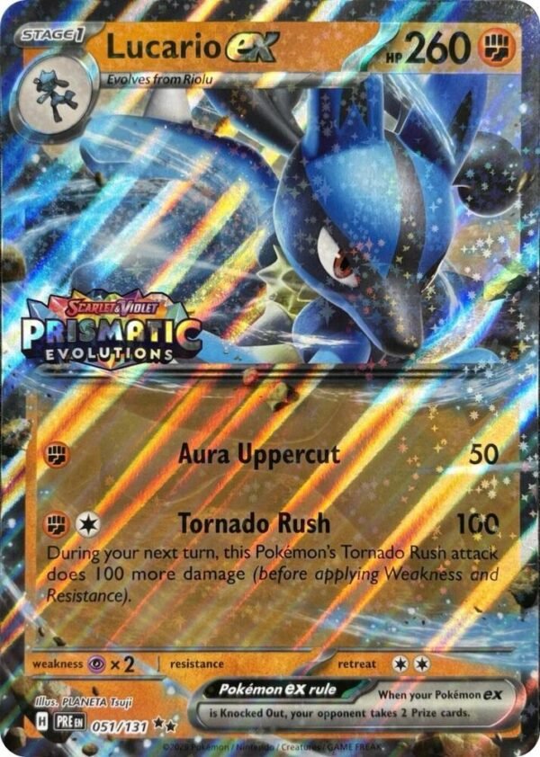 Lucario ex (Prismatic Evolutions Stamp) 051/131 Holofoil Miscellaneous Cards & Products Lucario ex (Prismatic Evolutions Stamp) 051/131 Holofoil Miscellaneous Cards & Products