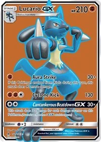 Lucario GX (Full Art) | 122/131 | Holofoil | SM - Forbidden Light Lucario GX (Full Art) | 122/131 | Holofoil | SM - Forbidden Light