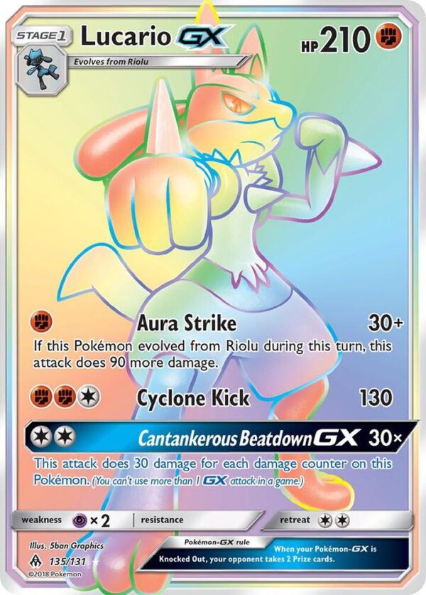 Lucario GX (Secret) 135/131 Holofoil SM – Forbidden Light