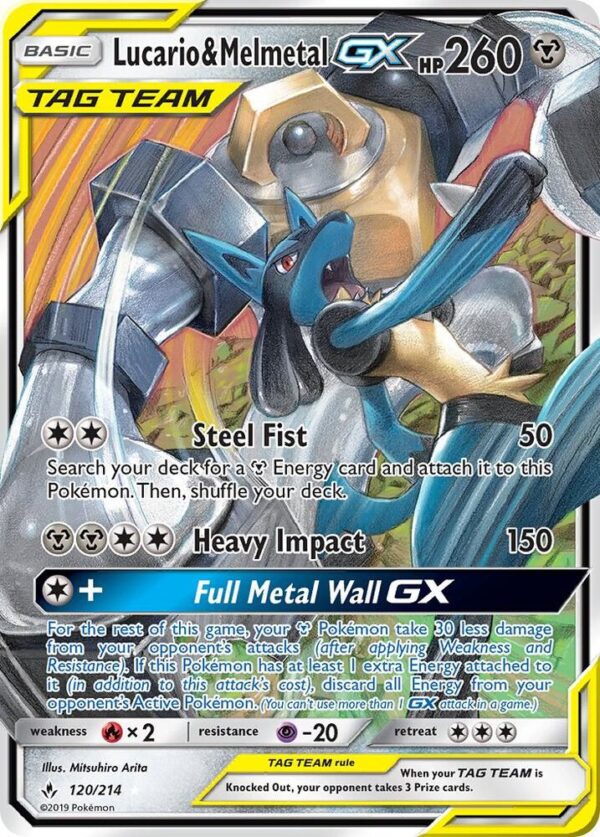 Lucario & Melmetal GX 120/214 Holofoil SM – Unbroken Bonds