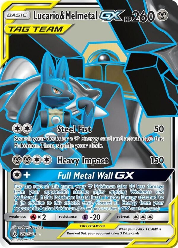 Lucario & Melmetal GX (Full Art) 203/214 Holofoil SM – Unbroken Bonds