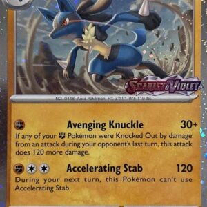 Lucario (Scarlet & Violet Stamp) 114/198 Holofoil Miscellaneous Cards & Products Lucario (Scarlet & Violet Stamp) 114/198 Holofoil Miscellaneous Cards & Products
