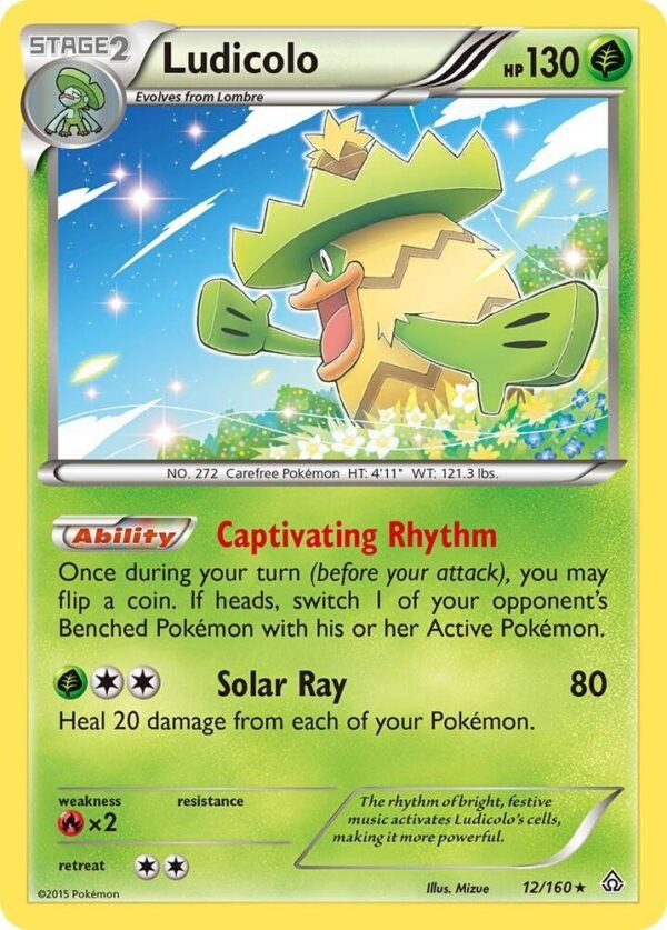 Ludicolo 12/160 Reverse Holofoil XY – Primal Clash Ludicolo 12/160 Reverse Holofoil XY – Primal Clash