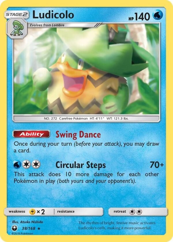 Ludicolo 38/168 Reverse Holofoil SM – Celestial Storm Ludicolo 38/168 Reverse Holofoil SM – Celestial Storm