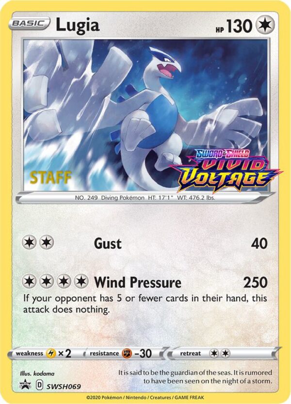 Lugia SWSH069 (Prerelease) [Staff] Holofoil SWSH: Sword & Shield Promo Cards