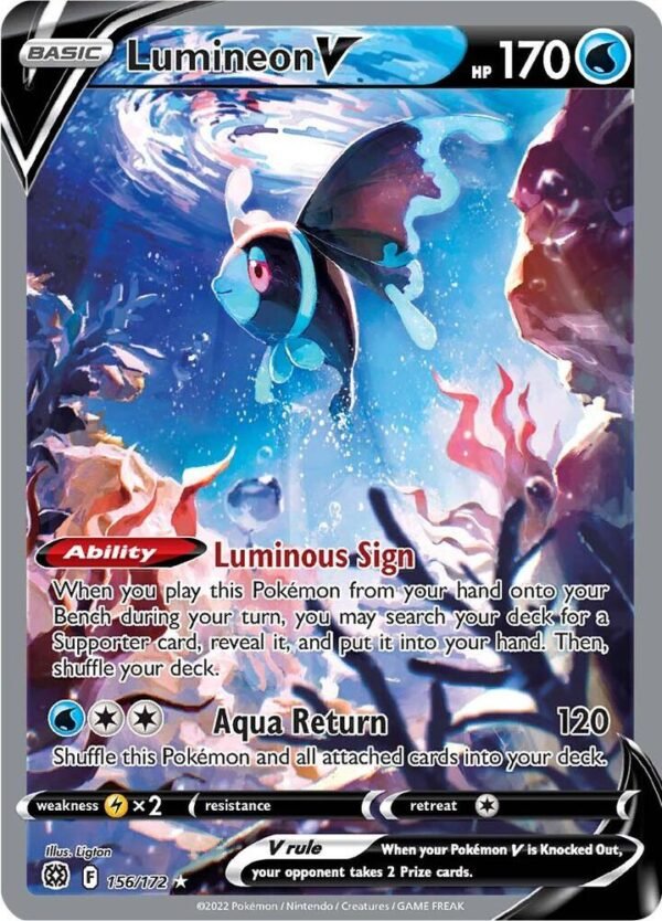 Lumineon V (Alternate Full Art) 156/172 Holofoil SWSH09: Brilliant Stars