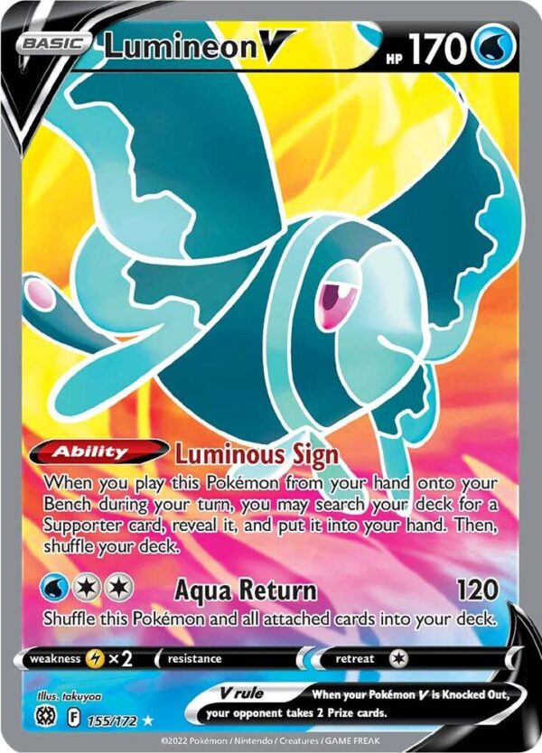 Lumineon V (Full Art) 155/172 Holofoil SWSH09: Brilliant Stars Lumineon V (Full Art) 155/172 Holofoil SWSH09: Brilliant Stars