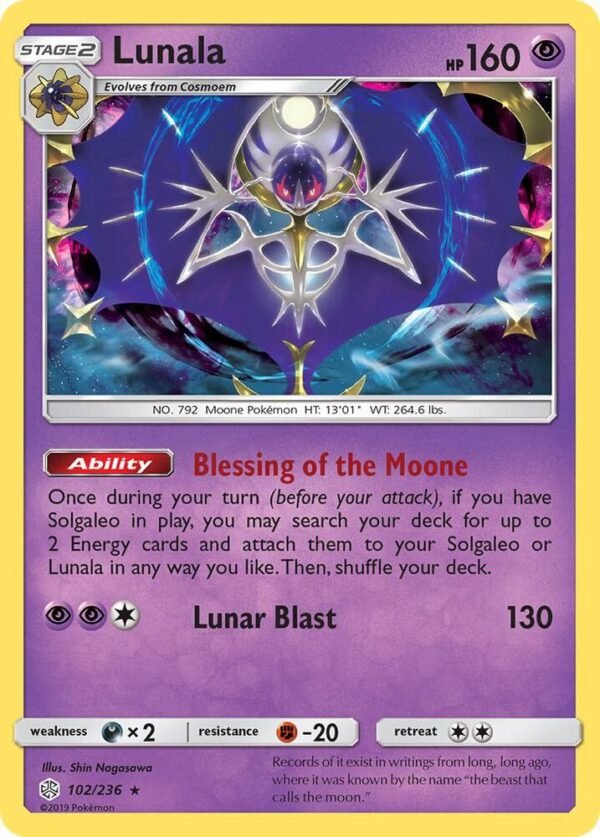 Lunala 102/236 Holofoil SM – Cosmic Eclipse