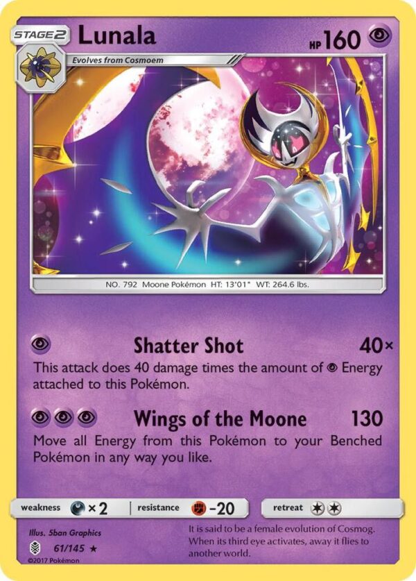 Lunala 61/145 Reverse Holofoil SM – Guardians Rising