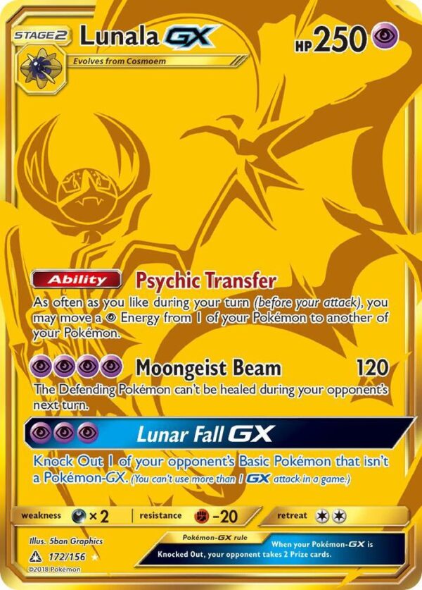Lunala GX (Secret Rare) 172/156 Holofoil SM – Ultra Prism