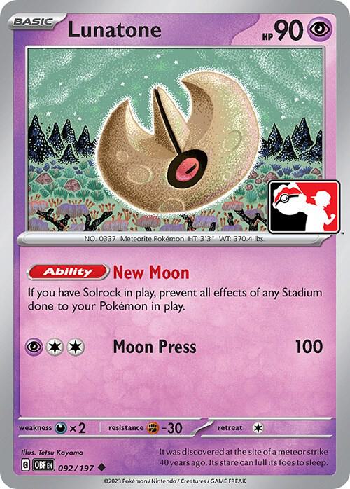 Lunatone 092/197 Normal Prize Pack Series Cards