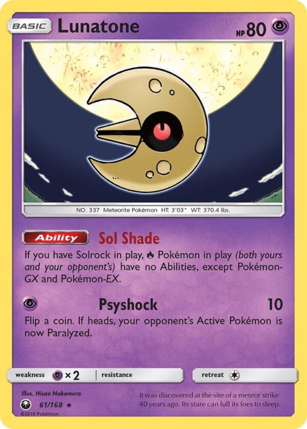 Lunatone 61/168 Holofoil SM – Celestial Storm