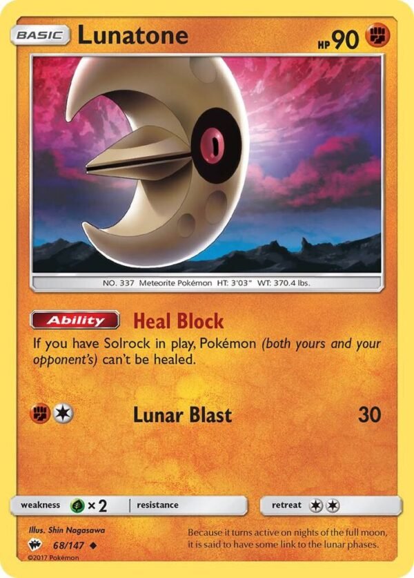 Lunatone 68/147 Normal SM – Burning Shadows Lunatone 68/147 Normal SM – Burning Shadows