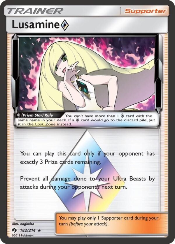 Lusamine Prism Star 182/214 Holofoil SM – Lost Thunder
