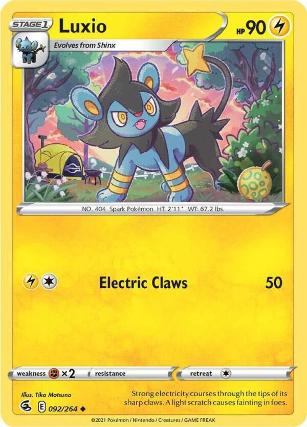 Luxio 092/264 Reverse Holofoil SWSH08: Fusion Strike Luxio 092/264 Reverse Holofoil SWSH08: Fusion Strike