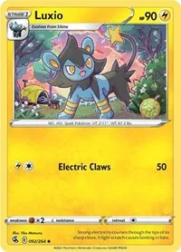 Luxio | 092/264 | Reverse Holofoil | SWSH08: Fusion Strike Luxio | 092/264 | Reverse Holofoil | SWSH08: Fusion Strike