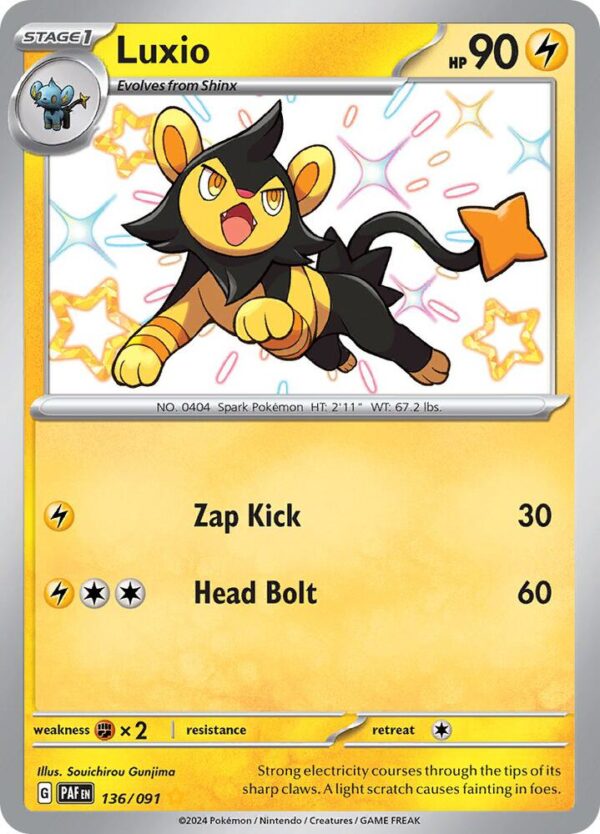Luxio 136/091 Holofoil SV: Paldean Fates Luxio 136/091 Holofoil SV: Paldean Fates