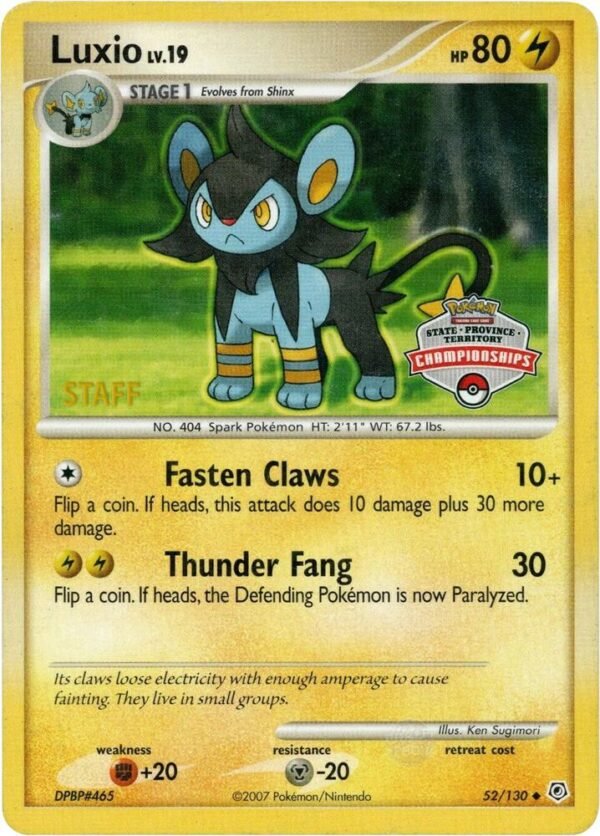 Luxio 52/130 (State Championships) [Staff] 052/130 Normal League & Championship Cards