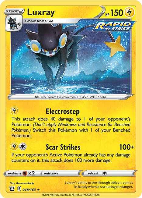 Luxray 048/163 Reverse Holofoil SWSH05: Battle Styles Luxray 048/163 Reverse Holofoil SWSH05: Battle Styles