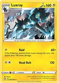Luxray | 062/192 | Reverse Holofoil | SWSH02: Rebel Clash Luxray | 062/192 | Reverse Holofoil | SWSH02: Rebel Clash