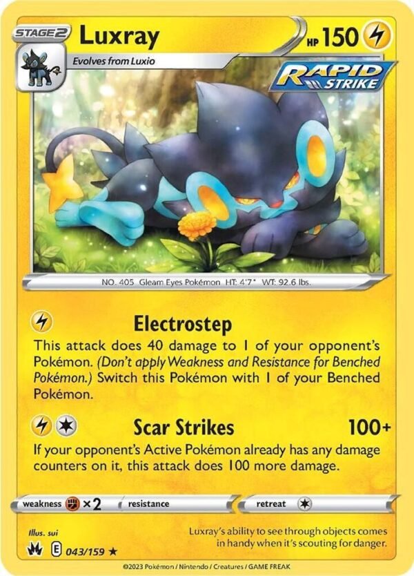 Luxray (43) 043/159 Reverse Holofoil Crown Zenith Luxray (43) 043/159 Reverse Holofoil Crown Zenith