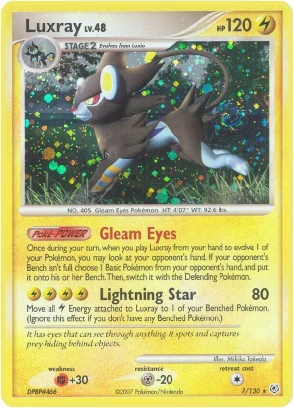 Luxray 7/130 Reverse Holofoil Diamond and Pearl Luxray 7/130 Reverse Holofoil Diamond and Pearl
