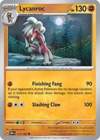Lycanroc | 117/197 | Reverse Holofoil | SV03: Obsidian Flames Lycanroc | 117/197 | Reverse Holofoil | SV03: Obsidian Flames