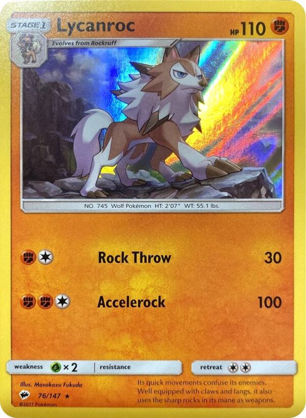 Lycanroc 76/147 (Water Web Holo) 076/147 Holofoil Miscellaneous Cards & Products