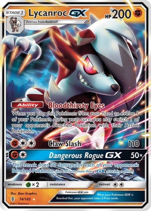 Lycanroc GX 74/145 Holofoil SM – Guardians Rising Lycanroc GX 74/145 Holofoil SM – Guardians Rising