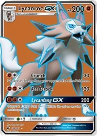Lycanroc GX (Full Art) | 136/147 | Holofoil | SM - Burning Shadows