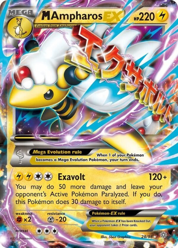 M Ampharos EX 28/98 Holofoil XY – Ancient Origins M Ampharos EX 28/98 Holofoil XY – Ancient Origins