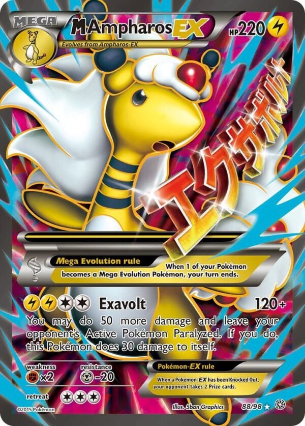 M Ampharos EX (88 Full Art) 88/98 Holofoil XY – Ancient Origins M Ampharos EX (88 Full Art) 88/98 Holofoil XY – Ancient Origins