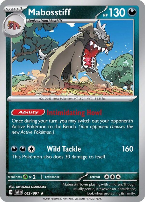 Mabosstiff 063/091 Reverse Holofoil SV: Paldean Fates