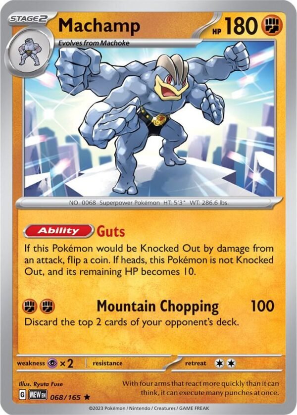 Machamp 068/165 Reverse Holofoil SV: Scarlet & Violet 151 Machamp 068/165 Reverse Holofoil SV: Scarlet & Violet 151