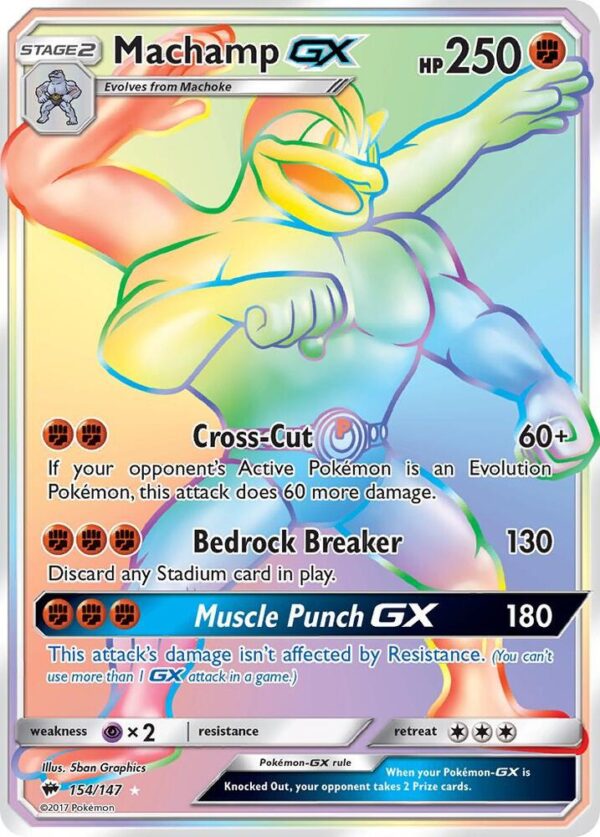 Machamp GX (Secret) 154/147 Holofoil SM – Burning Shadows