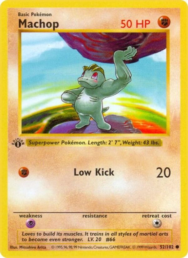 Machop 052/102 Unlimited Base Set (Shadowless)