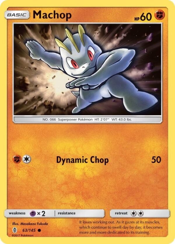 Machop (63) 63/145 Reverse Holofoil SM – Guardians Rising Machop (63) 63/145 Reverse Holofoil SM – Guardians Rising