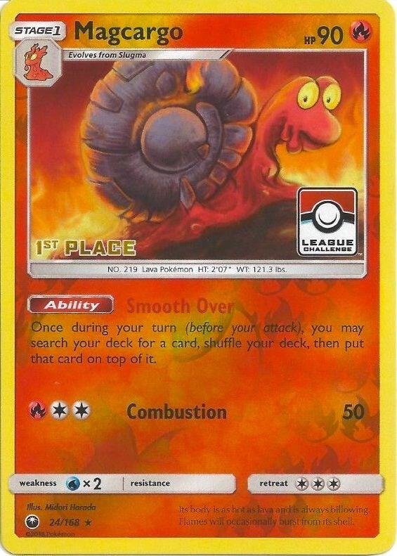 Magcargo 24/168 (League Challenge) [1st Place] 024/168 Reverse Holofoil League & Championship Cards