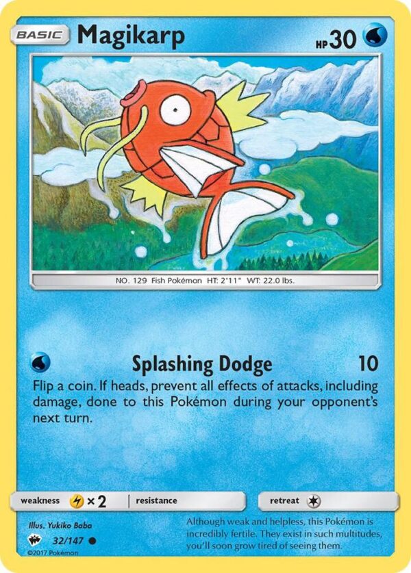 Magikarp 32/147 Reverse Holofoil SM – Burning Shadows