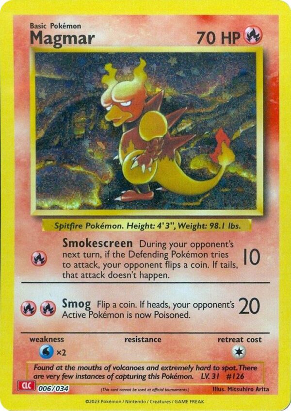 Magmar 006/034 Holofoil Trading Card Game Classic
