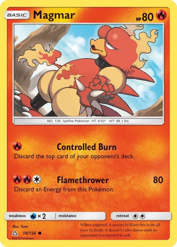 Magmar 18/156 Reverse Holofoil SM – Ultra Prism Magmar 18/156 Reverse Holofoil SM – Ultra Prism