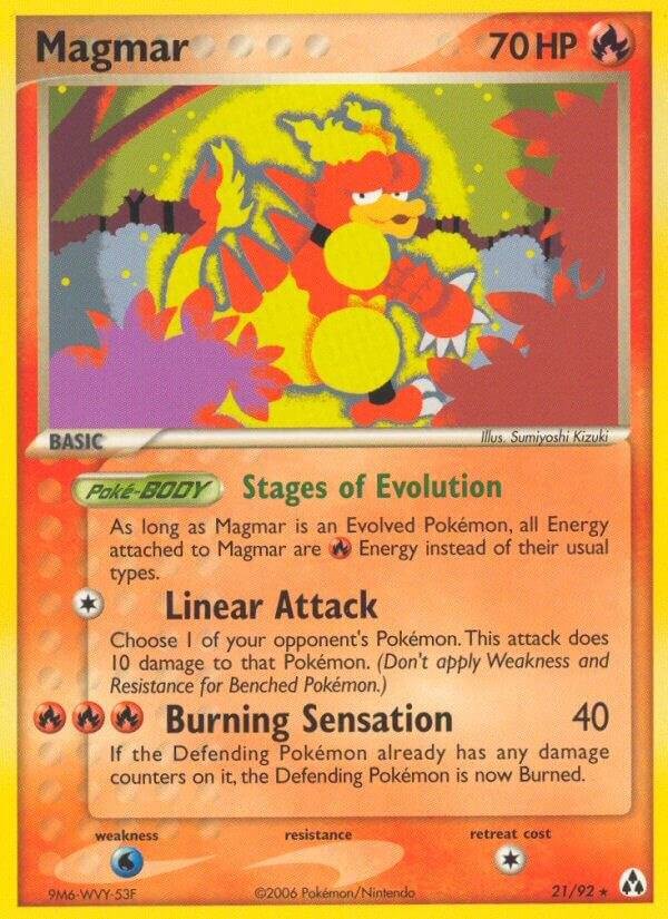 Magmar 21/92 Reverse Holofoil Legend Maker