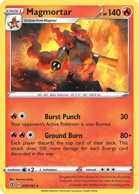 Magmortar 030/192 Reverse Holofoil SWSH02: Rebel Clash Magmortar 030/192 Reverse Holofoil SWSH02: Rebel Clash