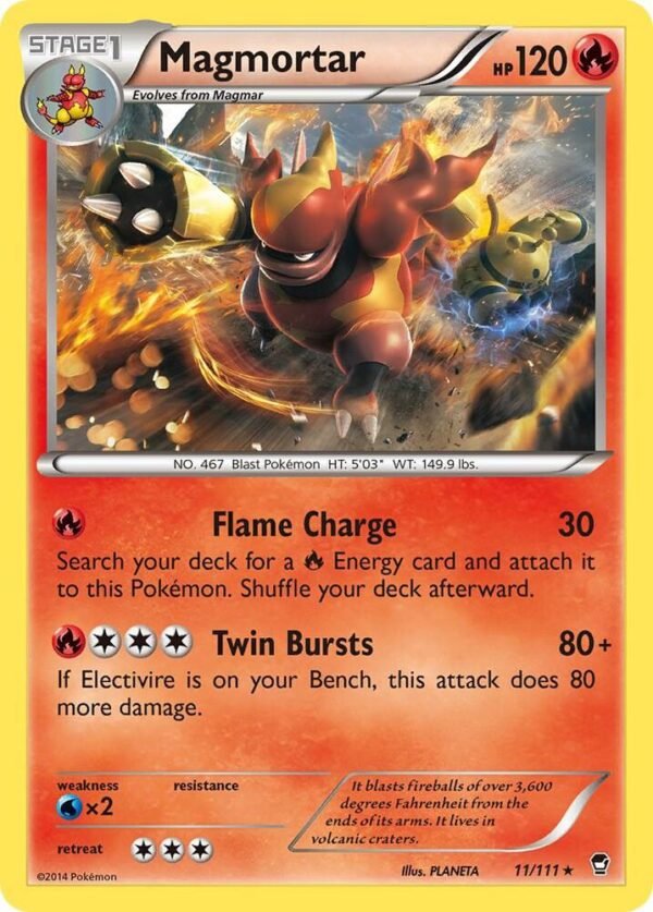 Magmortar 11/111 Reverse Holofoil XY – Furious Fists Magmortar 11/111 Reverse Holofoil XY – Furious Fists