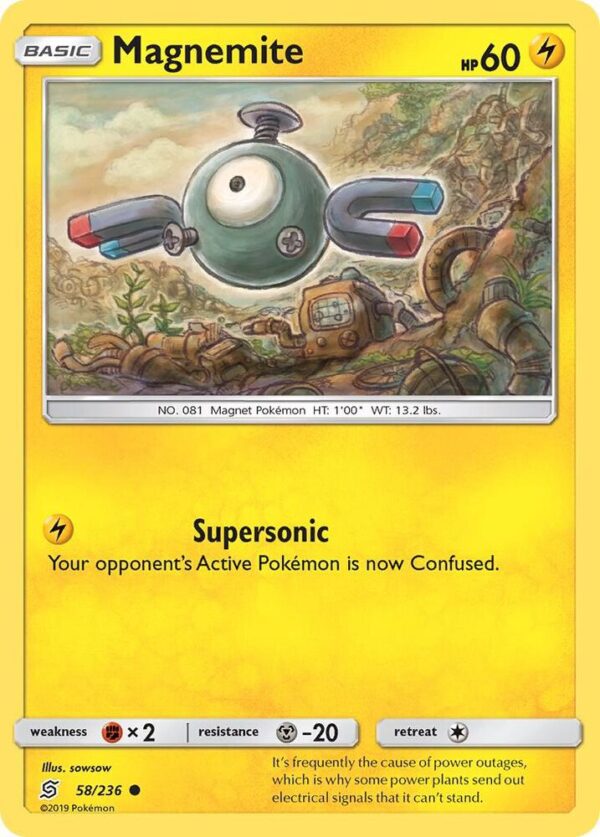 Magnemite 58/236 Reverse Holofoil SM – Unified Minds Magnemite 58/236 Reverse Holofoil SM – Unified Minds