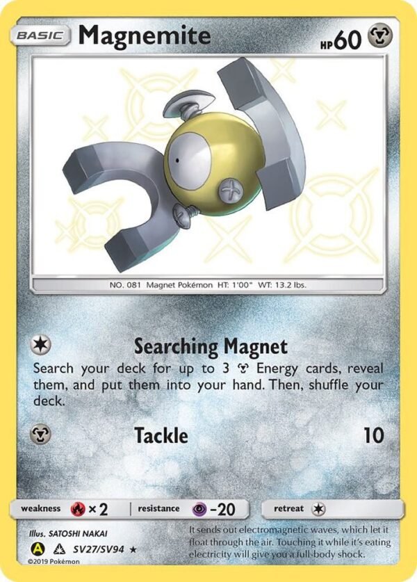 Magnemite SV27/SV94 Holofoil Hidden Fates: Shiny Vault Magnemite SV27/SV94 Holofoil Hidden Fates: Shiny Vault