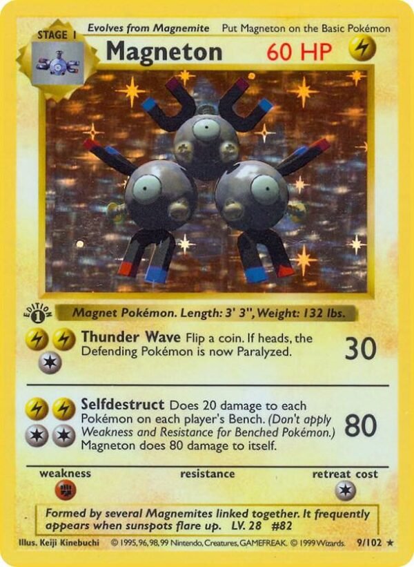 Magneton 009/102 Unlimited Holofoil Base Set (Shadowless)