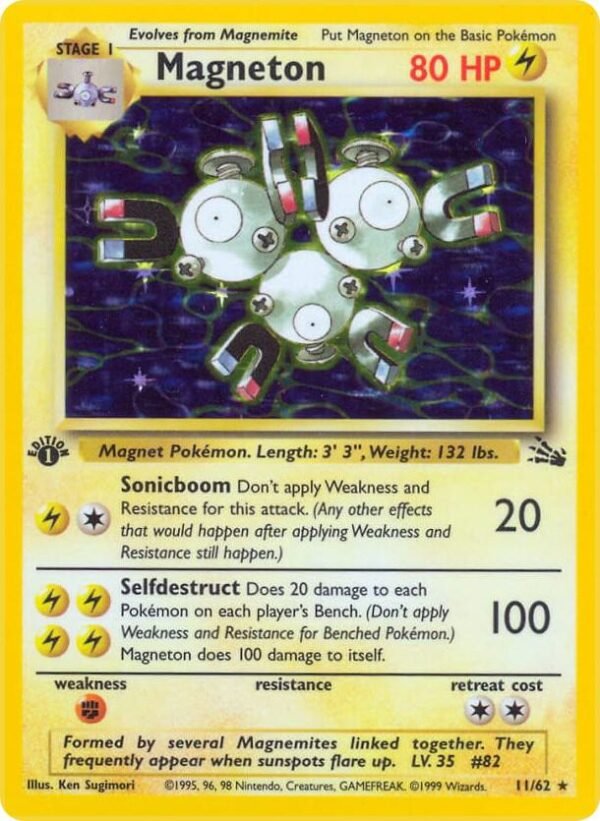 Magneton (11) 11/62 1st Edition Holofoil Fossil
