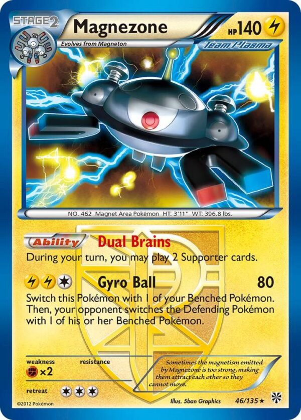 Magnezone (Team Plasma) 46/135 Reverse Holofoil Plasma Storm Magnezone (Team Plasma) 46/135 Reverse Holofoil Plasma Storm